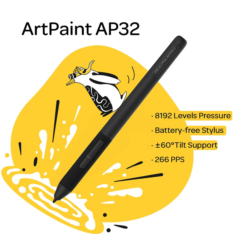 GAOMON Graphic Tablet M1220 12 Inch Drawing  Tablet Redail Tilt Support Battery-Free Pen 8 Express Keys with 13 Multimedia Keys