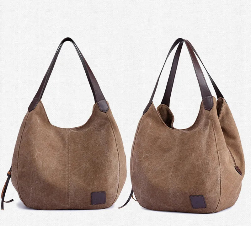Simple Style Canvas Shoulder Bags For Women Large Capacity Handbag Fashion Shopper Totes Bag High Qualty Purse bolsa feminina