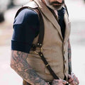 Fashion PU Leather Suspenders for Men Shirt Trousers Adjustable Belts Vest Straps Braces Harness Chest - Visuel 4 | SAMAG