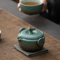 Ceramic Gongfu Travel Tea Set, Gorgeous Chinese Teapot Set with 2 Tea Cups, Portable Carrying Case