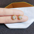 18k gold 18 k Woman Stud Earrings Unusual Earings Trend Piercing Small Crystal Vintage Ear Cuffs For Party - Visuel 5 | SAMAG