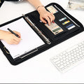 A4 Fichario Binder Document File Folder Ring Cabinet Case Manager Padfolio Business Organizer Holder Zipper Office Briefcase Bag