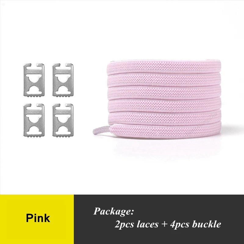 1Pair No Tie Shoelaces Elastic Shoelaces Kids Adult Quick Lazy Laces Flats Rubber Sneakers Running Shoelace 24 Colors