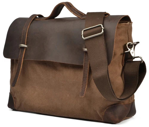 Vintage Military Canvas Leather Men Messenger Bag Men Shoulder Bag Men Bag tote Handbag Leather Briefcase Crossbody Bag Sling