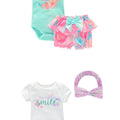 0 to12M 3-Pack Bodysuits Sets For Girls Newborn Short Sleeve Rompers Cotton Clothes Infants Summer One Piece Costume Bebe Outfit