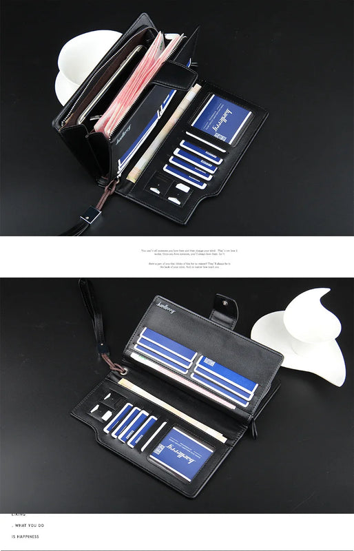 New Card Holder Men Wallets Business Long Design Quality Fashion Casual Men Purse Zipper Multi-function Wallets