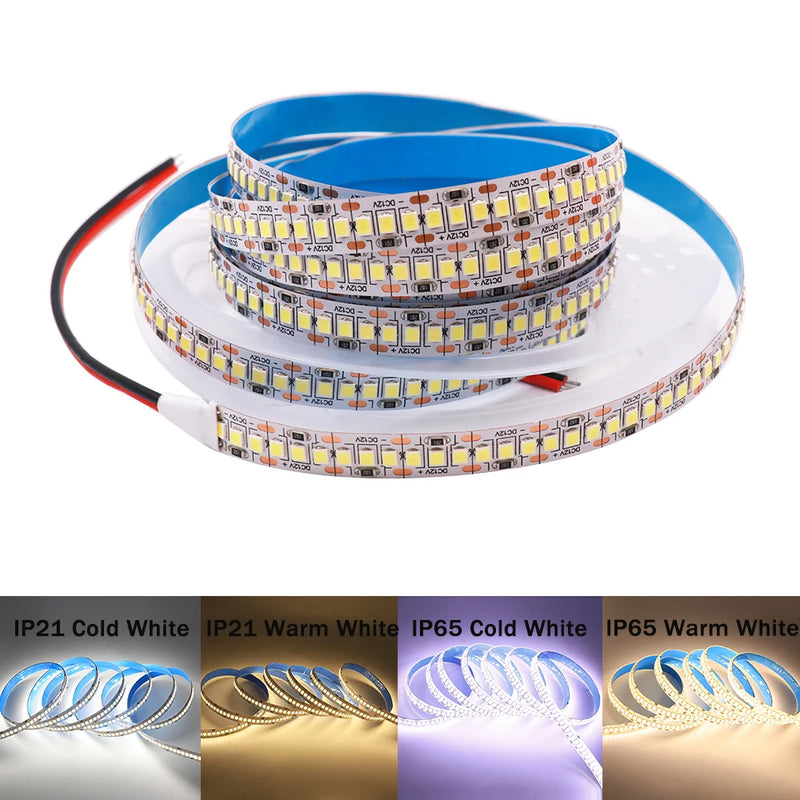 LED Strip Light 12V 24V 2835 5050 5054 5M RGB White Pink Red Blue Flexible LED Tape Ribblon 120LED 60LED 480LED Waterproof Decor