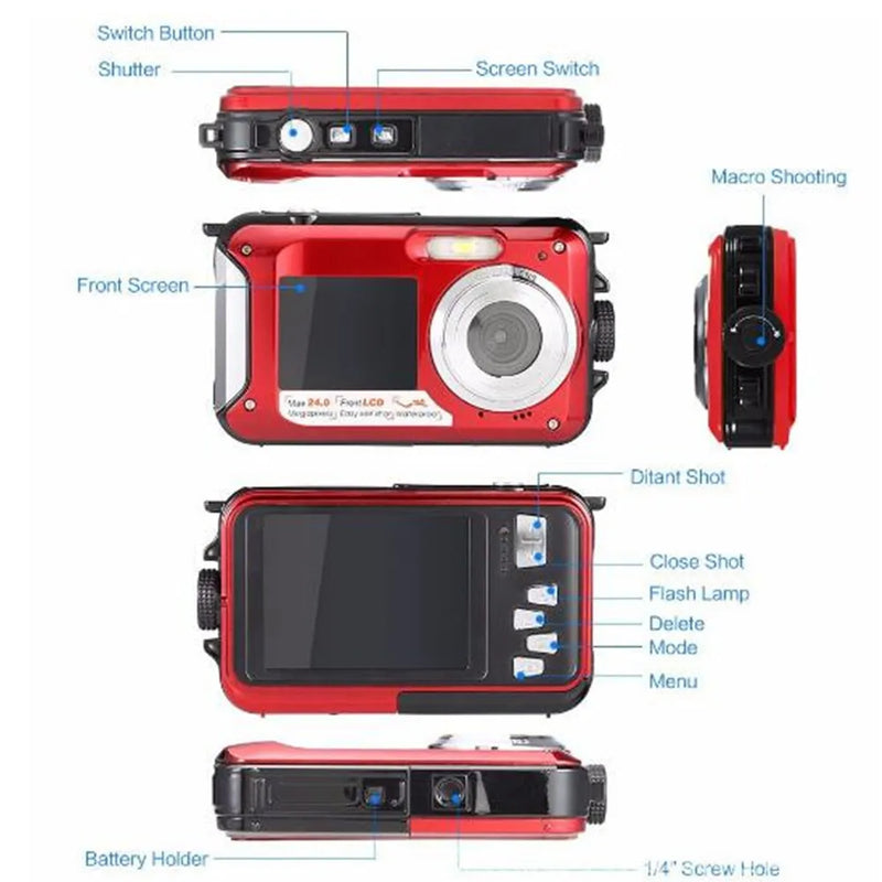 3 Inch  Dual Screen Portable Digital Camera Water-proof Video Camera