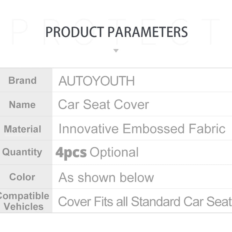 AUTOYOUTH Front Car Seat Covers Airbag Compatible Universal Fit Most Car SUV Car Accessories Car Seat Cover for Toyota 3 color