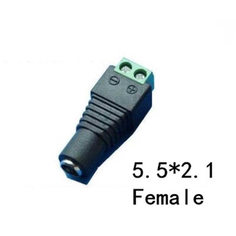 1pcs Female or Male DC connector 2.1*5.5mm Power Jack Adapter Plug Cable Connector for 3528/5050/5730 led strip light CCTV