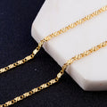 DOTEFFIL 18K Gold 2mm Charm Chain Necklace 16/18/20/22/24/26/28/30 Inch For Women Man Wedding Fashion Jewelry