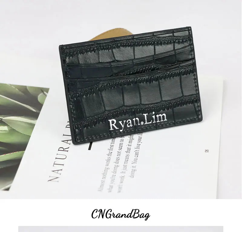 Classic Crocodile Pattern Card Holder Men Women Genuine Leather Leather Credit Card Case ID Card Holder Wallet Purse Pouch