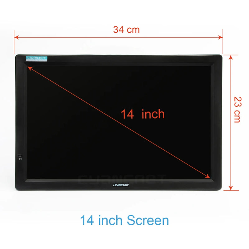LEADSTAR D14 14 Inch HD Portable TV DVB-T2 ATSC Digital Analog Television Mini Small Car TV Support MP4 AC3 HDin Monitor for PS4