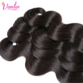 Vanlov Brazilian Body Wave Hair Bundles Human Hair Weave Bundles Natural Black/Jet Black 1/3/4 Piece 8-30” Remy Hair Extensions