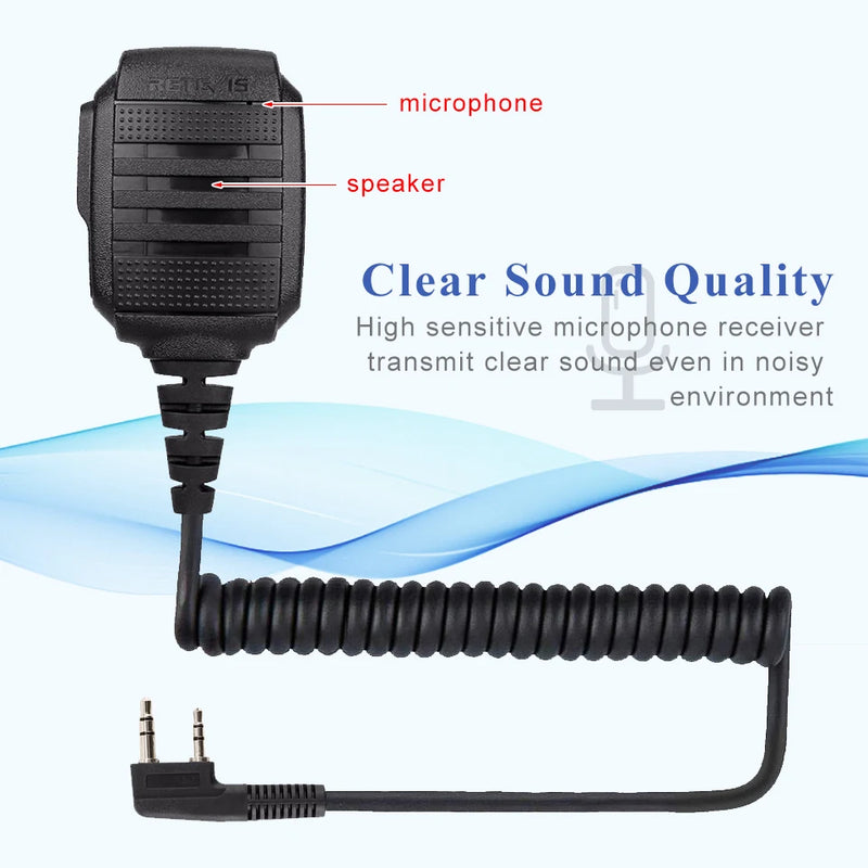 Retevis HK006 RA89 Waterproof Walkie Talkie Microphone PTT Mic Radio Speaker for Baofeng UV-5R BF-88E Retevis RT3S H777 RT22 TYT