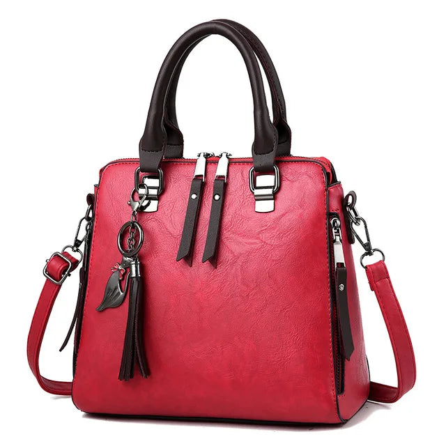 Yogodlns Vintage Leather Women's HandBags Ladies Messenger Bags Totes Tassel Designer Crossbody Shoulder Bag Boston Hand Bags
