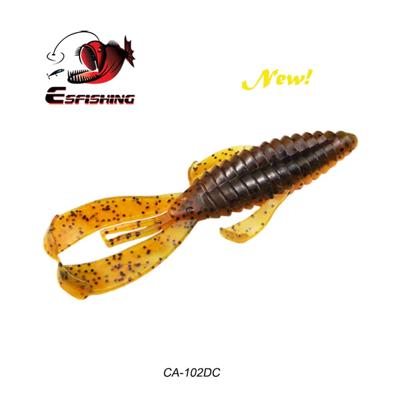 ESFISHING Hot Jigging Silicone Bait Rage Bug Craw 100mm Wobblers for Pike Bass Pesca Artificial Ned Fishing Lure Salts