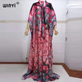 2022 beach cover ups for women Print Bohemia Hijab Loose Elegant Muslim Abaya dress new Broder Riche Sexy Lady Party maxi beach
