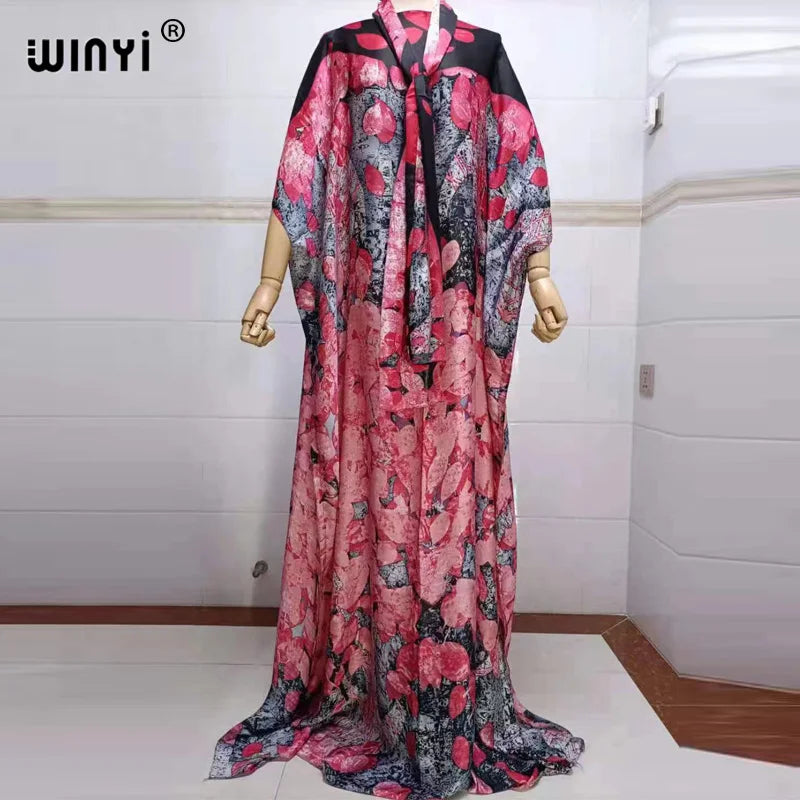 2022 beach cover ups for women Print Bohemia Hijab Loose Elegant Muslim Abaya dress new Broder Riche Sexy Lady Party maxi beach