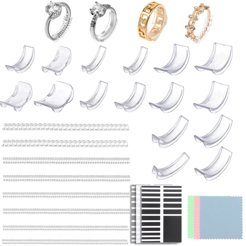 8Pcs/lot Silicone Invisible Clear Ring Size Adjuster Resizer Loose Reducer Sizer Fit Any Jewelry Tools - Visuel 2 | SAMAG