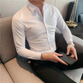Plus Size S-7XL Men Dress Shirt Autumn Long Sleeve Solid | SAMAG