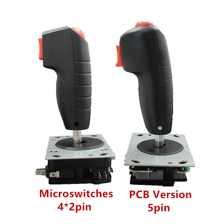 1Pc Flight Stick For Arcade Game Cabinet High Quality Metal PVC Mini Grap Flight Joystick Trigger Top Fire Button Vibration