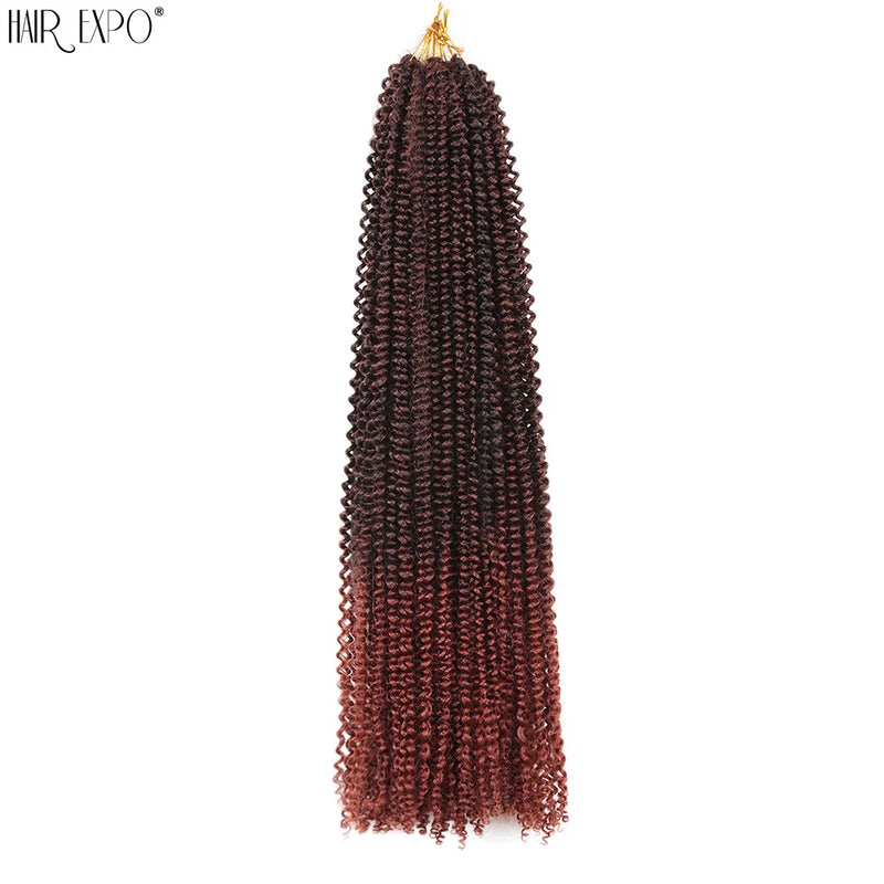 30" Passion Twist Crochet Hair Pre-Looped Synthetic Braiding Hair Extensions Ombre Pre-Twisted Water Wave Braids Hair Expo City