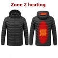 Men Winter Warm USB Heating Jackets Smart Thermostat Pure Color Hooded Heated Clothing Waterproof  Warm Jackets