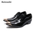 Batzuzhi Formal Business Leather Shoes Men Leather Men's Dress Shoes Iron Toe Lace-up Zapatos Hombre Party and Wedding, US12