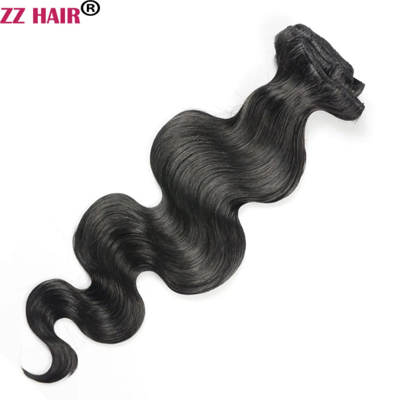 ZZHAIR Clip In 100% Human Remy Hair Extensions 16"-28" 8Pcs Set 100g-160g Full Head Body Wavy Natural
