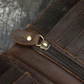 Men's Vintage Crazy Horse Leather Chain Wallet Genuine Leather Bifold Long Wallet Snap Card Holder Purse Zipper Coin Rfid Pocket
