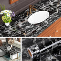 Marble Wallpaper Oilproof Waterproof Wall Sticker Vinyl Self Adhesive Kitchen Stove Cabinet Home Decorative Sticky Paper Decal