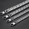 HNSP 316L Stainless Steel LA Cuban Link Chain Bracelet For Men Punk Hip Hop Silver Color Hand Chain 8/10/12/14MM Thick