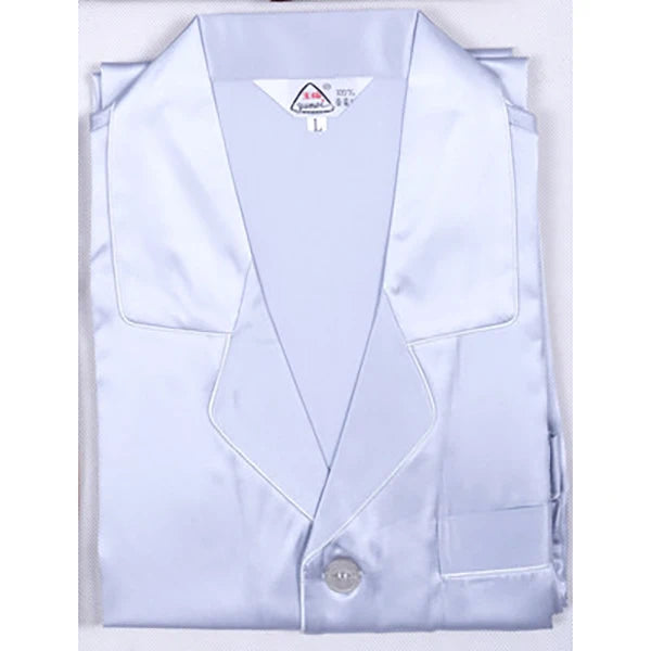 Men's 100% Real Silk Pajamas Set for Men Sleepwear Loungewear Long Sleeve Button Down PJ with Pocket Luxury 19 Momme