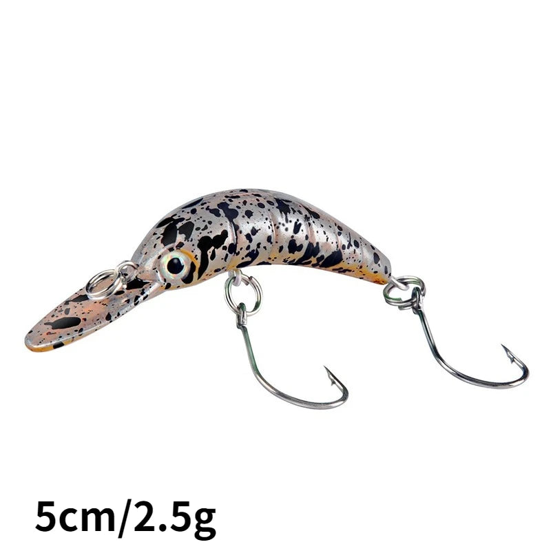 Mini Minnow Wobblers Triangle Hooks Fish Popper Bass | SAMAG