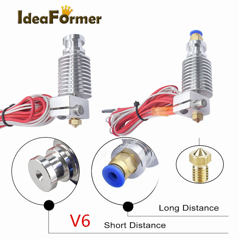 E3D V6 Hotend 12V 24V 0.4mm Nozzle  Long / Short For 1.75/3.0mm Filament Bowden Direct Extruder 3D Printer Parts & Accessories