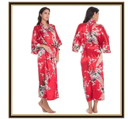 Half Sleeve Loose Style Woman Japanese Kimono Satin Silk | SAMAG