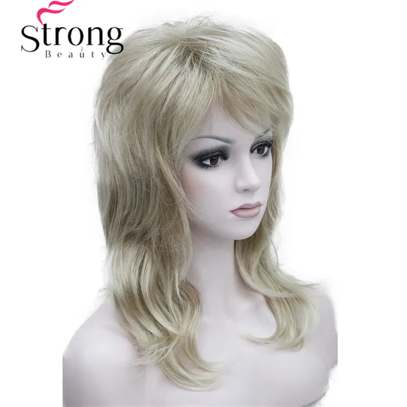 StrongBeauty Long Shaggy Layered Ombre Blonde Classic Cap Full Synthetic Wig Women's Wigs COLOUR CHOICES