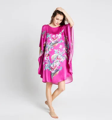 19MM 100% Mulberry Silk Nightgowns For Women  sleepwear  Silk Night Dress Long  Nighty Real Plus Size Ladies Silk Pajamas  100kg