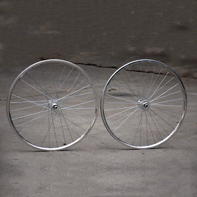 Fixed Gear Bike Retro Silver 700C Wheelset Aluminum Fixie | SAMAG