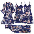 Pajama Set Women Lace Trim Satin Sleepwear Pyjamas | SAMAG