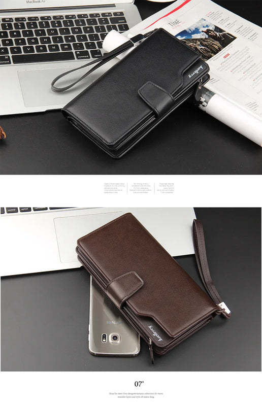 New Card Holder Men Wallets Business Long Design Quality Fashion Casual Men Purse Zipper Multi-function Wallets