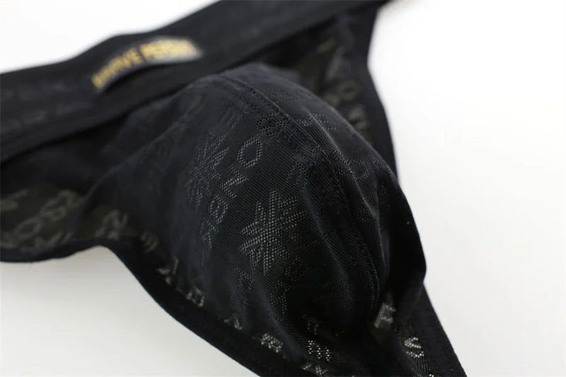 BRAVE PERSON Men Sexy Lace Transparent Thongs Underwear Briefs Bikini G-string Jocks Underwear Shorts Exotic T-back B1138