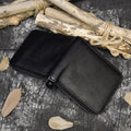 Men Crazy horse Genuine Leather Coin Wallet Real Leather Snap Short Purse Women Coin Pocket Zip Around Small Trifold Pocket