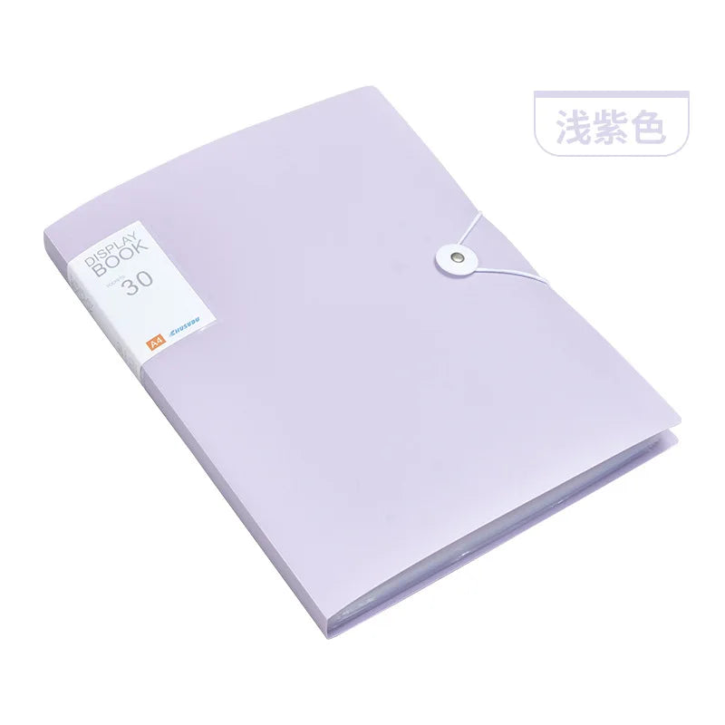 A4 30/60/80/100 Pages Plastic Budget Binder File Folder  Documents Booklet Leaflet Student Office Desk Supplies Organizer