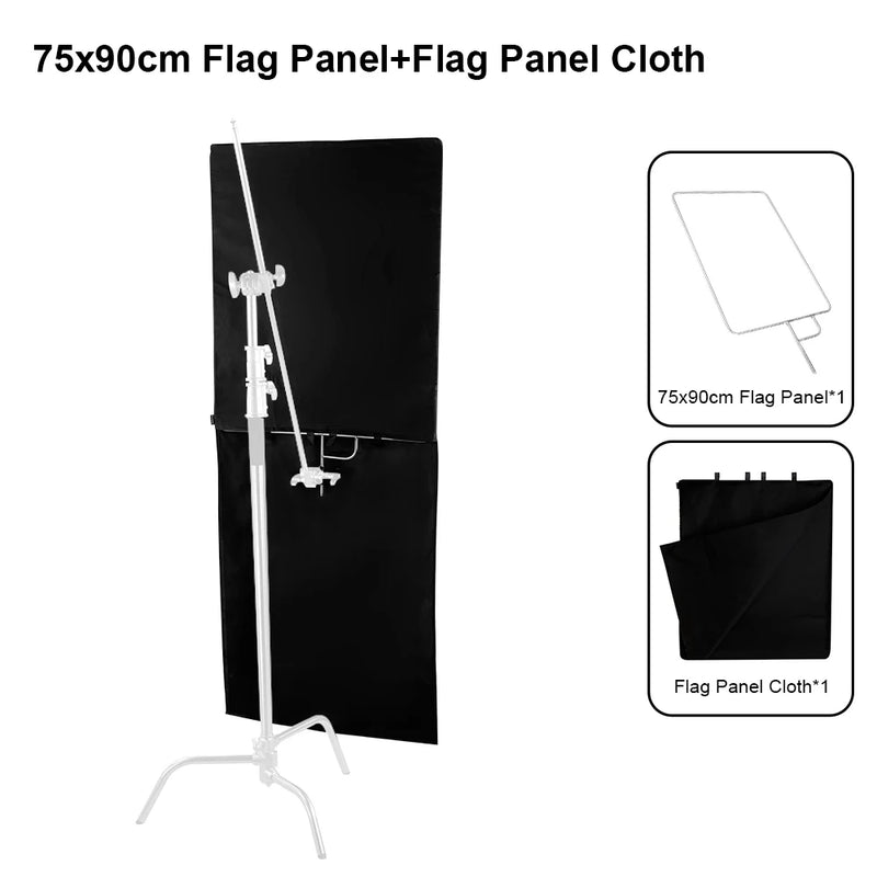 Selens Pro Video Studio Stainless Flag Panel with 4 colors Panel Cloth Black Flag Panel Cloth Kit For Fotografia Acessorios