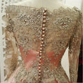 Customized Elegant Long Sleeves Evening Gowns Neck | SAMAG