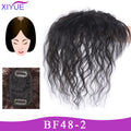 XIYUE Natural Black Brown Hair Topper With Bangs Clip In Hair Extensions Hairpieces Heat Resistant Fiber For Women