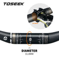 TOSEEK Carbon Fibre Handlebar MTB Bicycle Handle Bar Parts 31.8mm Rise/Flat Handlebars 580/600/620/640/660/700/720/740/760mm
