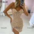 Customized Glitter Beads Cocktail Dresses Sequin | SAMAG
